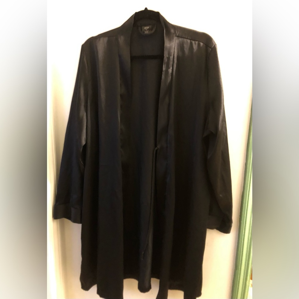 Black silk slip style dressing robe